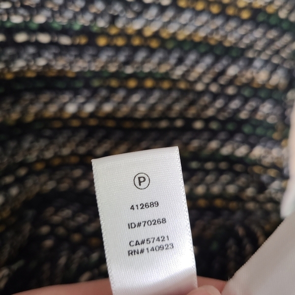 LOFT Open Front Striped Tweed Fringe Blazer - Picture 8 of 9